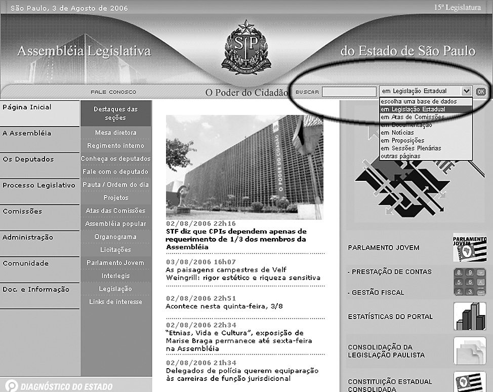Localizao do campo de pesquisa sobre legislao, no Portal da Alesp<a style='float:right;color:#ccc' href='https://www3.al.sp.gov.br/repositorio/noticia/03-2008/Portal-Busca para agencia.jpg' target=_blank><i class='bi bi-zoom-in'></i> Clique para ver a imagem </a>